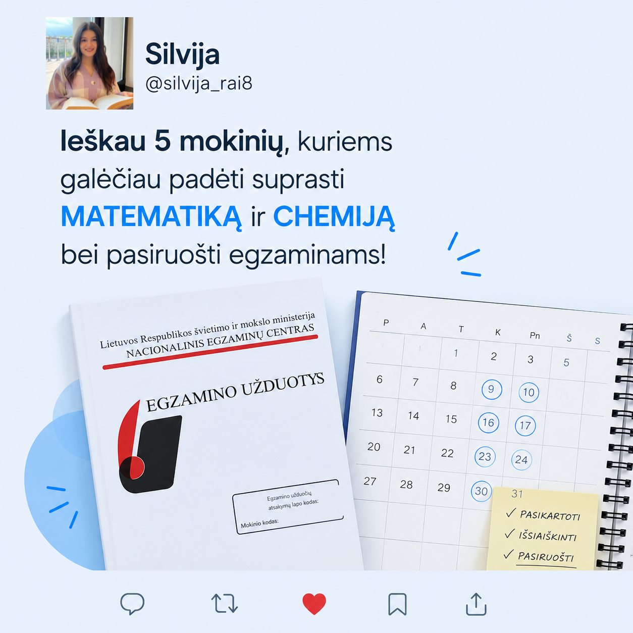 Matematikos mokytoja Silvija Facebook ad