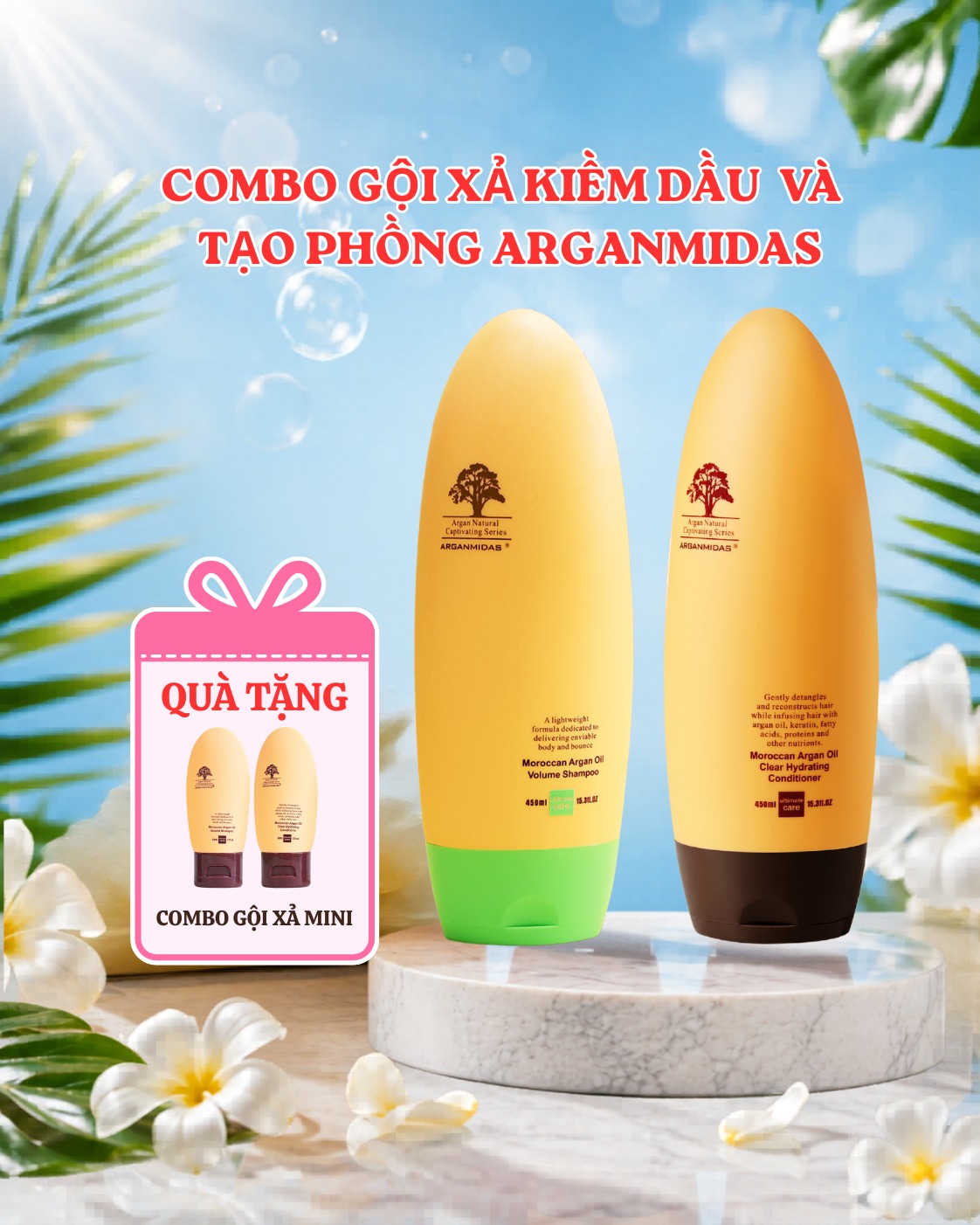 Arganmidas Facebook ad: MUA COMBO GỘI XẢ ARGANMIDAS, TẶNG NGAY COMBO…