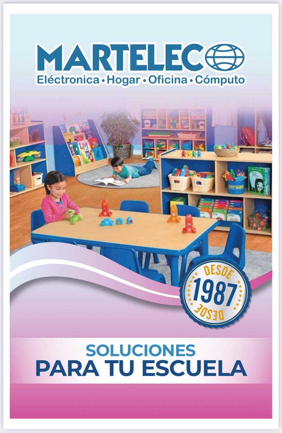 Martelec Facebook ad: ¡Equipamos tu escuela de principio a fin!