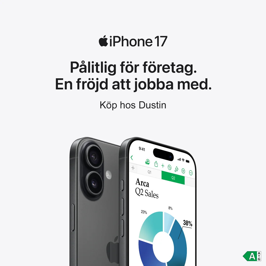 Dustin Facebook ad: Upplev en kraftfull iPhone som kombinerar säkerhet och…