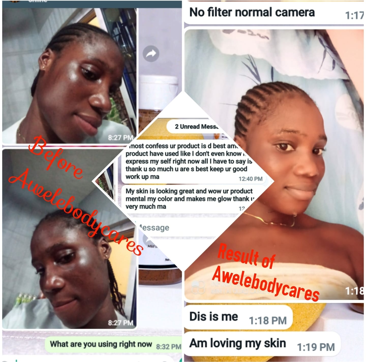 Awele Body Works Facebook ad: It's Review 0'clock Her Skin is restored and…