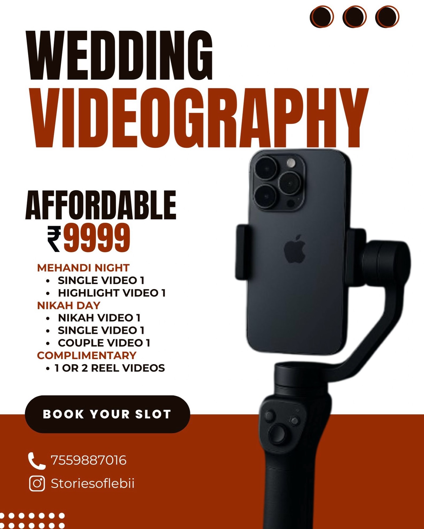 Storiesoflebii Facebook ad: Affordable package for wedding reels ₹9999.