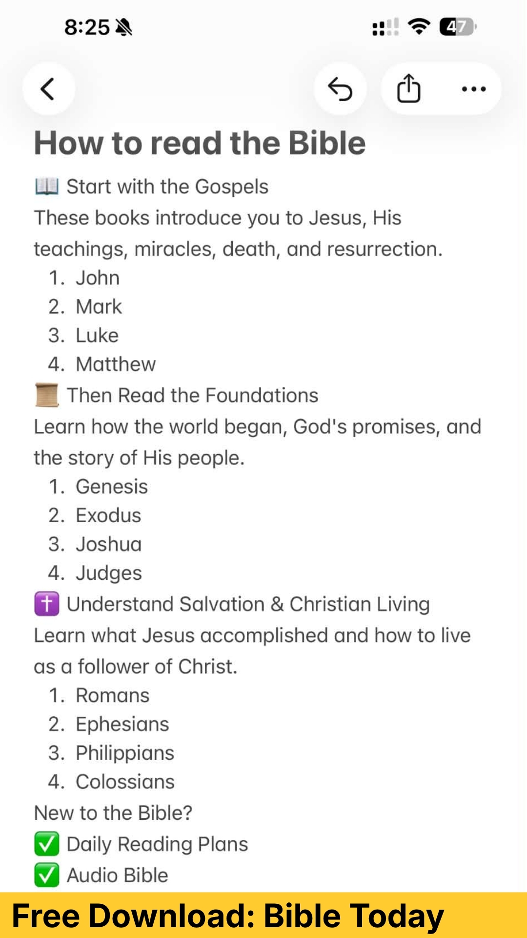 Bible Today Facebook ad: Turn Screen Time Into Scripture Time