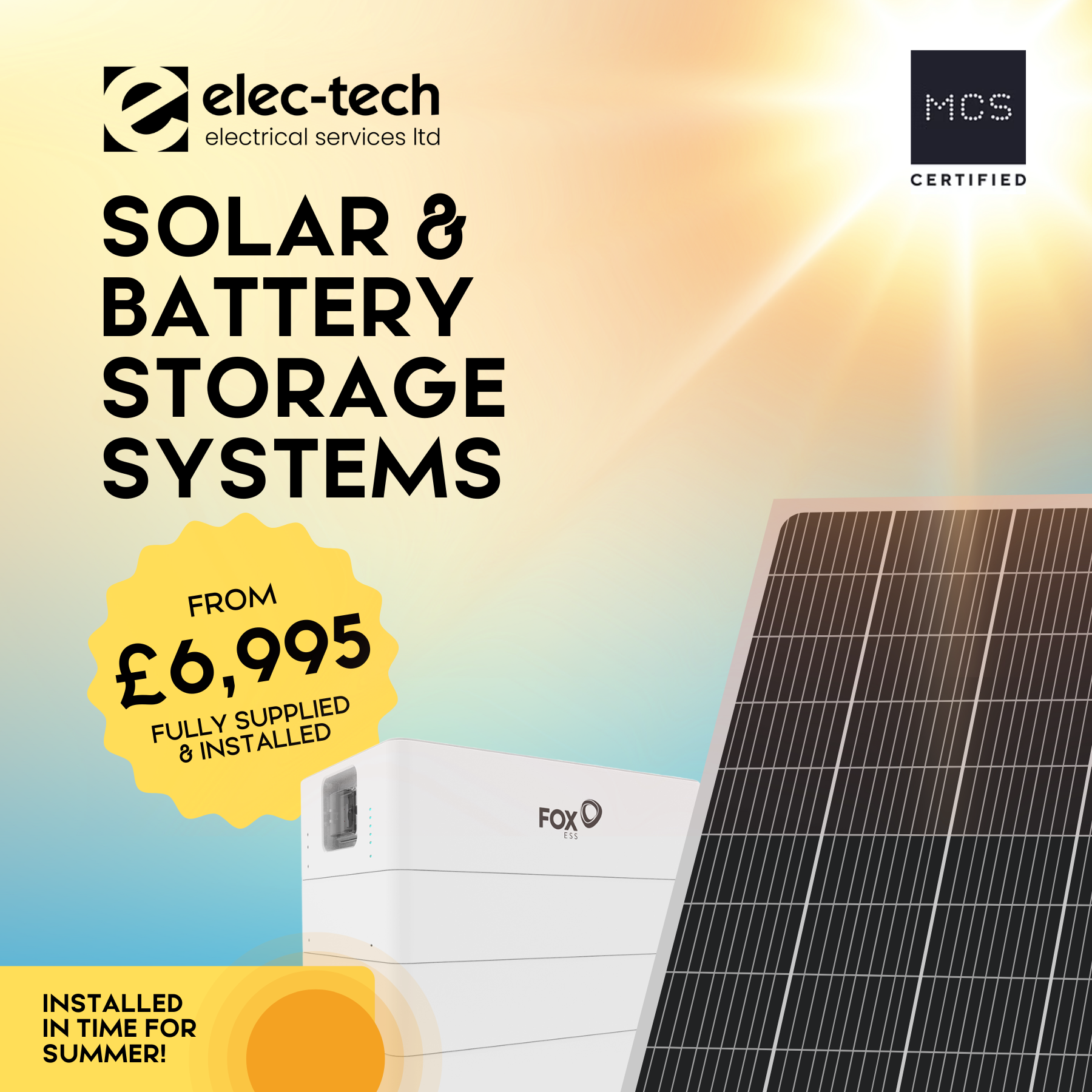 Elec-Tech Facebook ad: Cut Your Energy Bills with Solar + Battery…