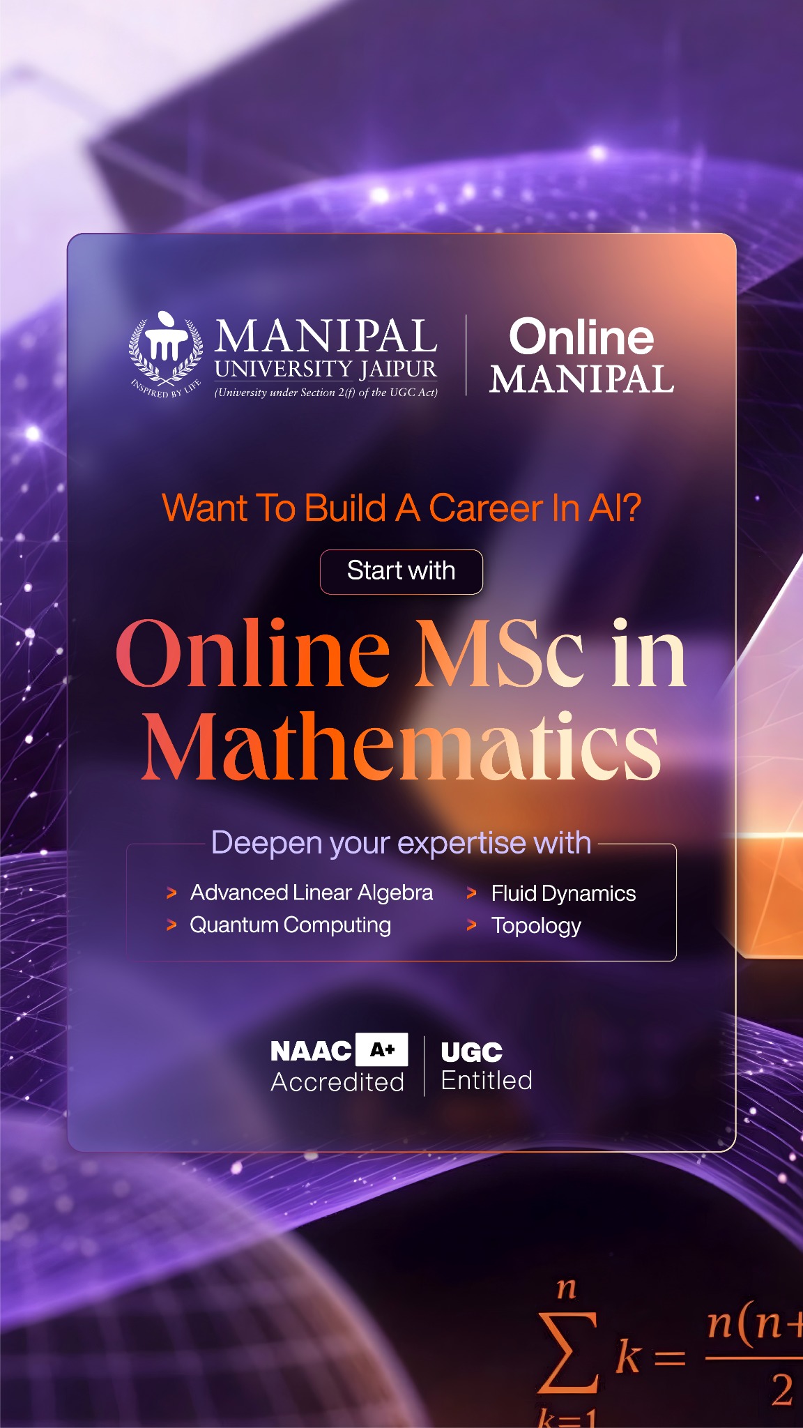 Manipal University Jaipur Online Facebook ad
