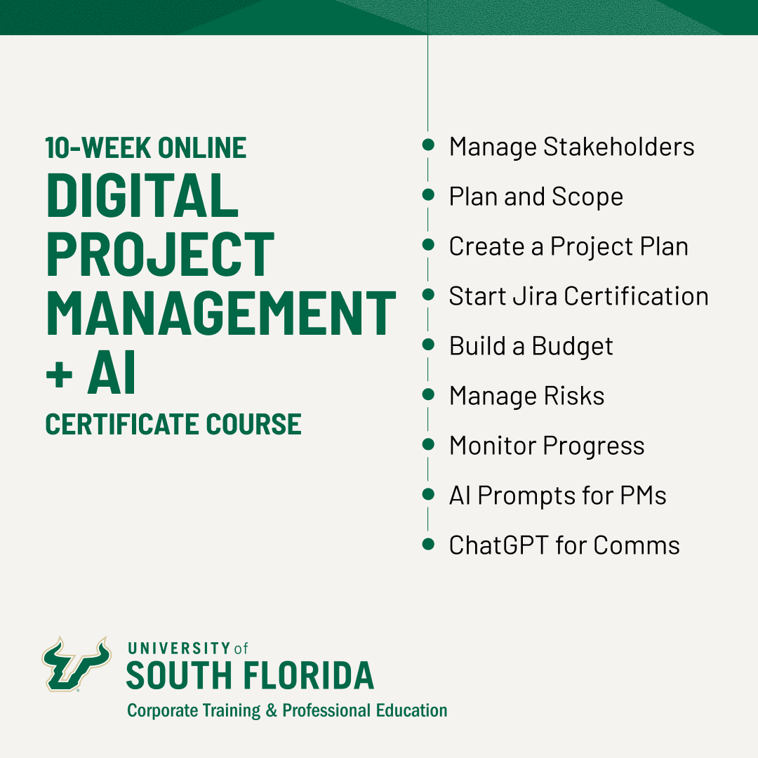 USF Corporate Training and Professional Education Online Certificates Facebook ad