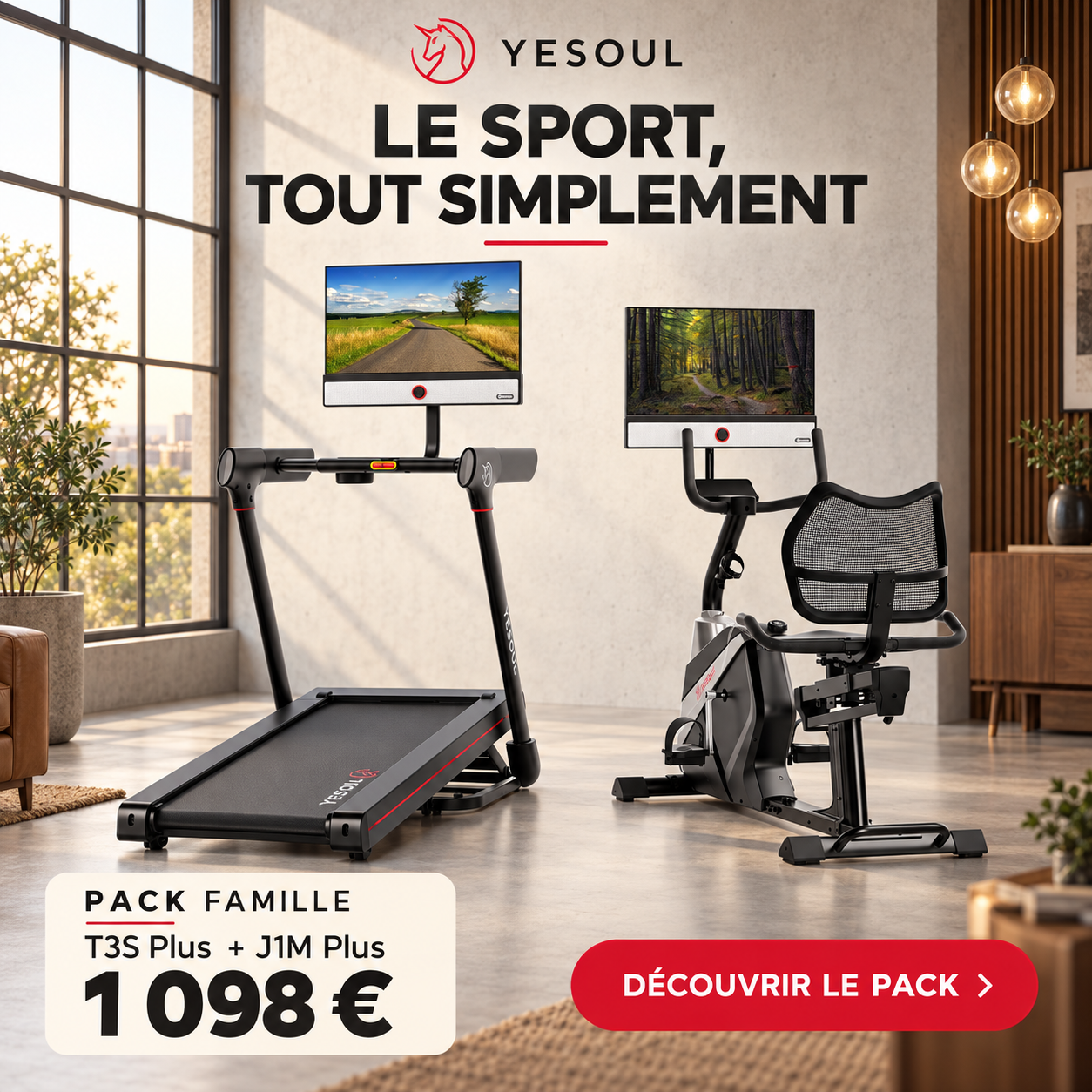 Yesoul Fitness France Facebook ad: Cet été, offrez à votre famille un espace fitness à…
