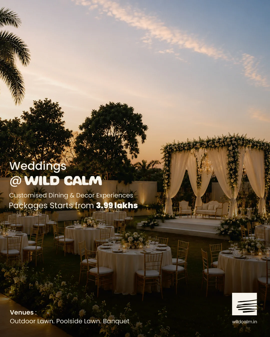 Wild Calm Sasan Gir Facebook ad: Craft unforgettable wedding memories at WildCalm!