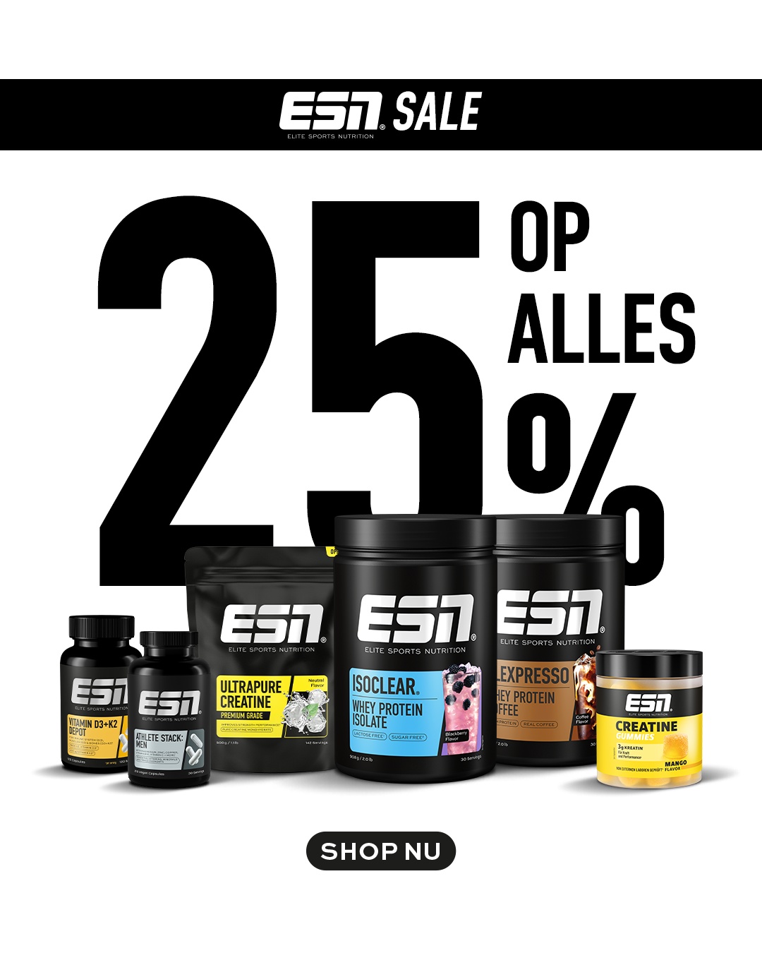 ESN Facebook ad: Favorieten -25%
