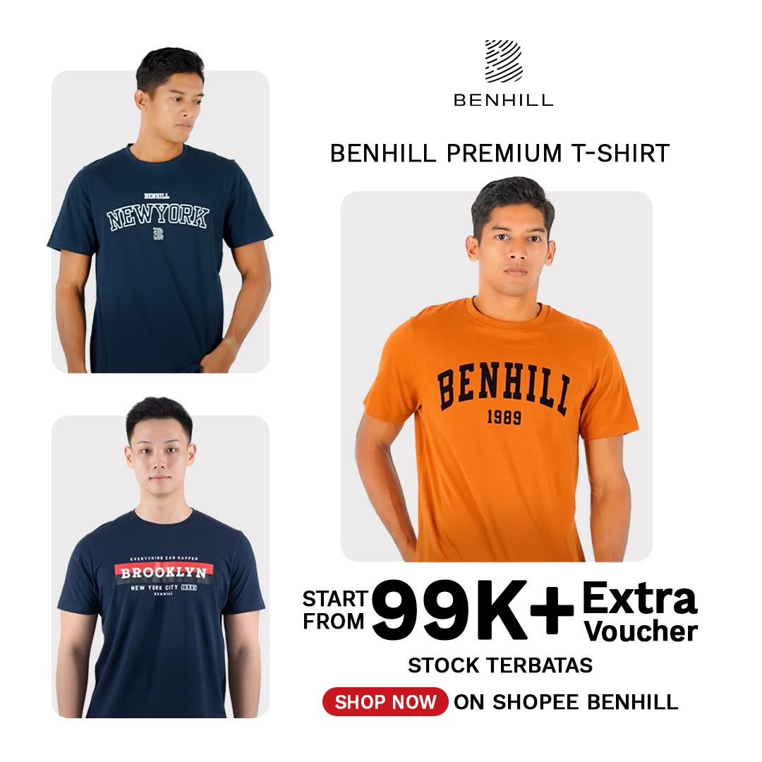 Benhill Store Indonesia Facebook ad: BENHILL T-SHIRT: Kualitas Premium, Harga Hemat