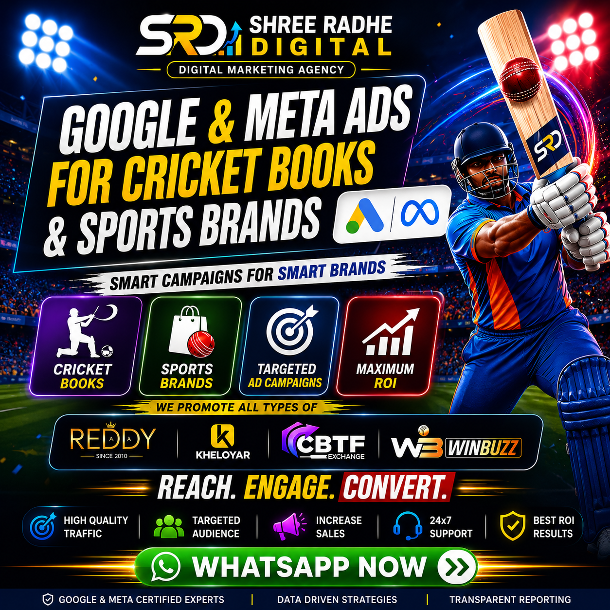 Shree Radhe Digital Facebook ad: Google Ads for Cricket & Sports Brands