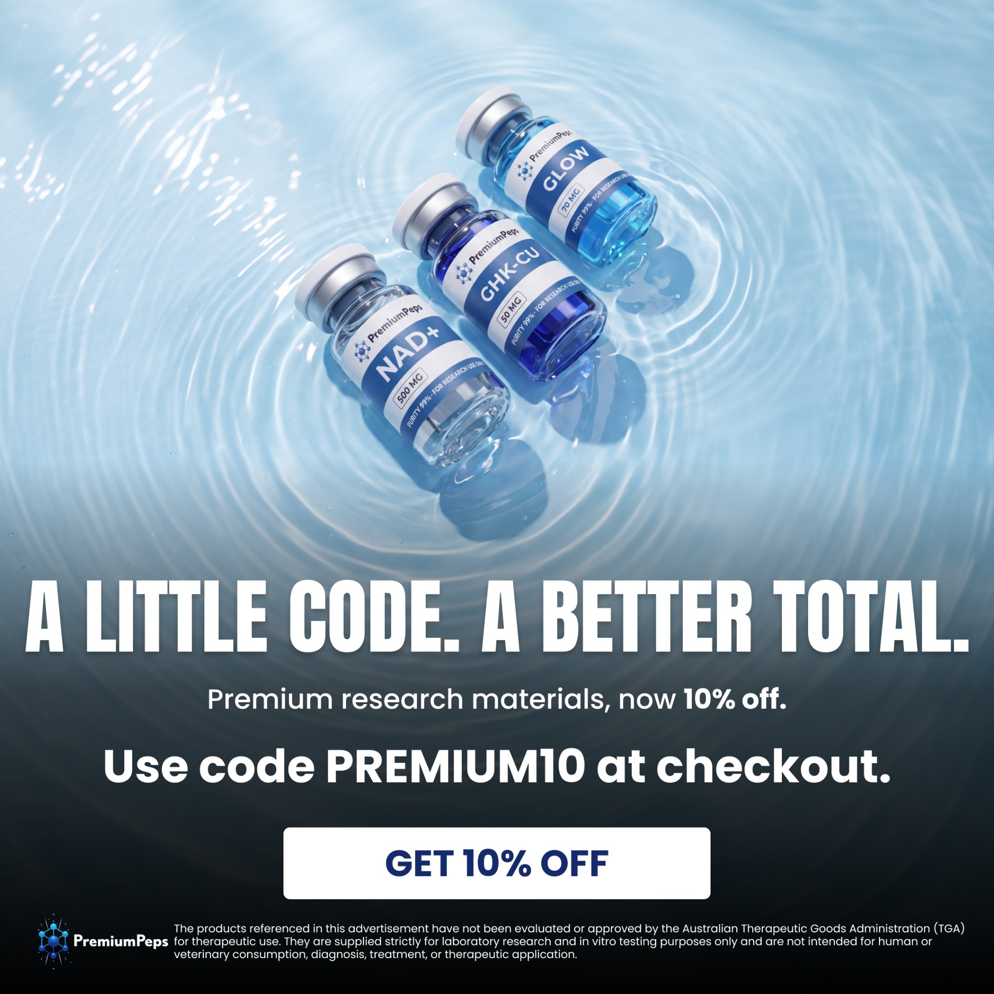 Premium Peptides Facebook ad: Explore PremiumPeps