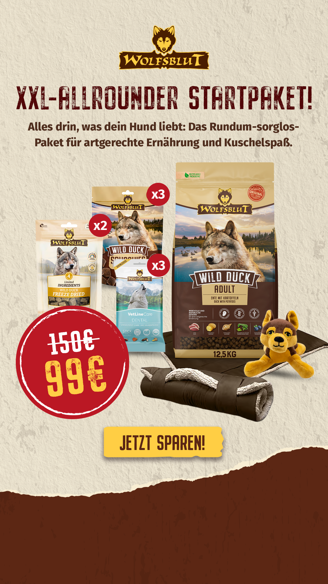 WOLFSBLUT Hundefutter Facebook ad