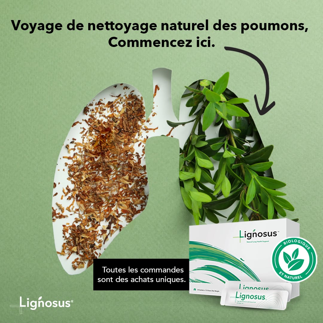Lignosus Europe Facebook ad: Voyage de nettoyage naturel des poumons, commencez ici.