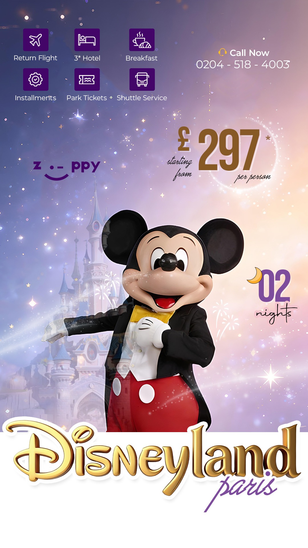 Zippy Holidays Facebook ad from Feb 19, 2026