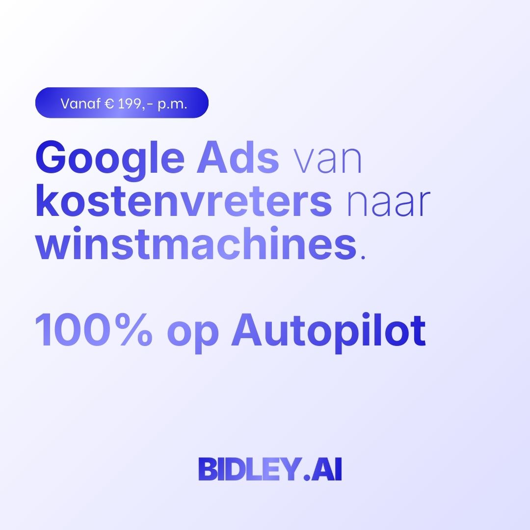 Bidley.ai - 24/7 AI Google Ads optimalisatie Facebook ad