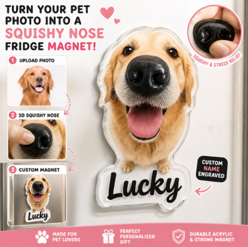 Soufeel Present Facebook ad: Your Pet's Nose, Right On Your Fridge!
