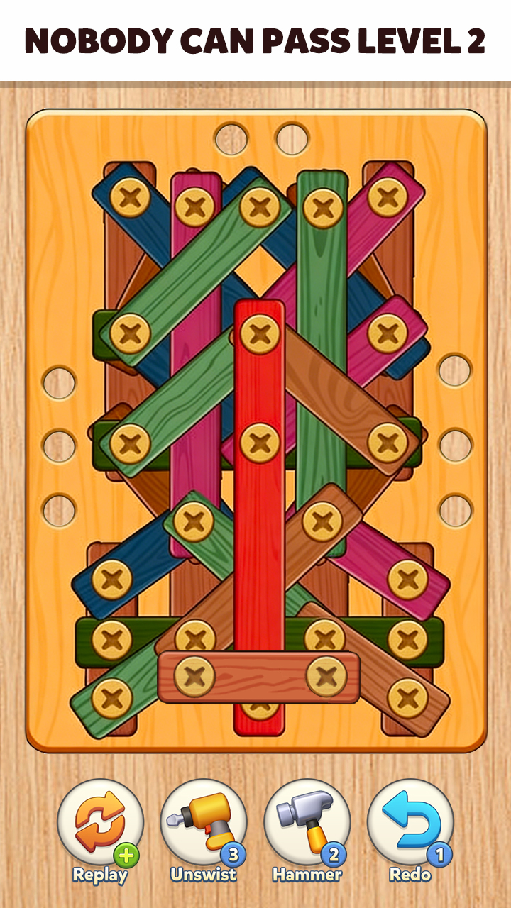 Wood Master: Screw Puzzle Facebook ad: Free to Play