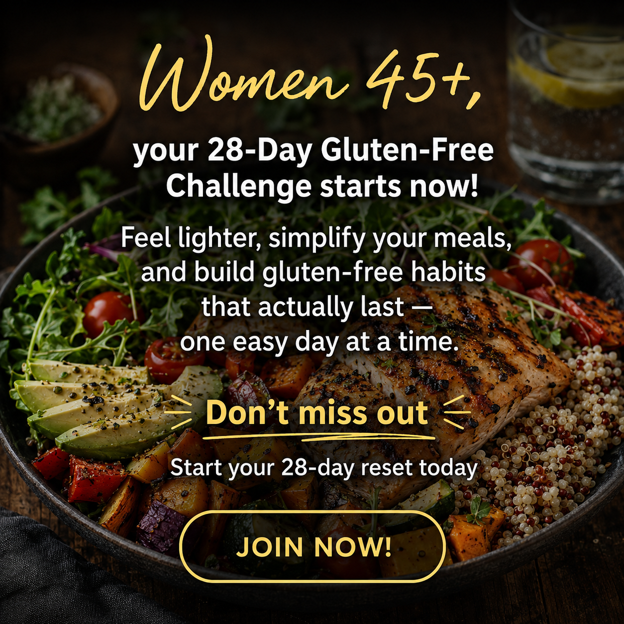 ZeroGluten Chef Facebook ad: Start Your 28-Day Gluten-Free Challenge