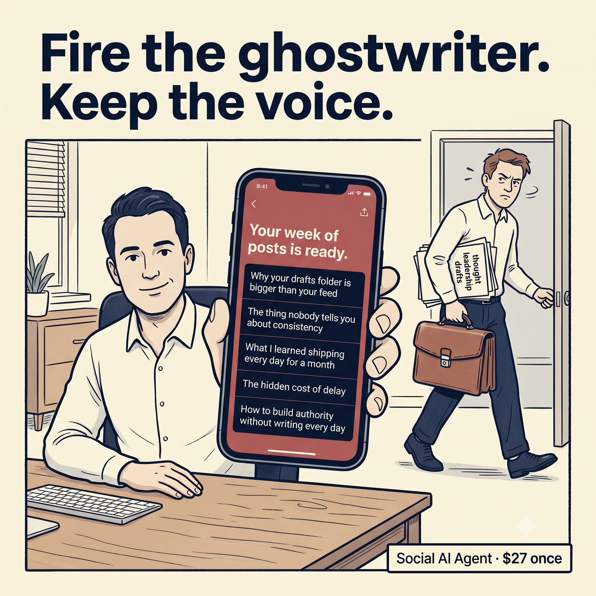Pete Boyle Facebook ad: A week of posts, your voice, $27