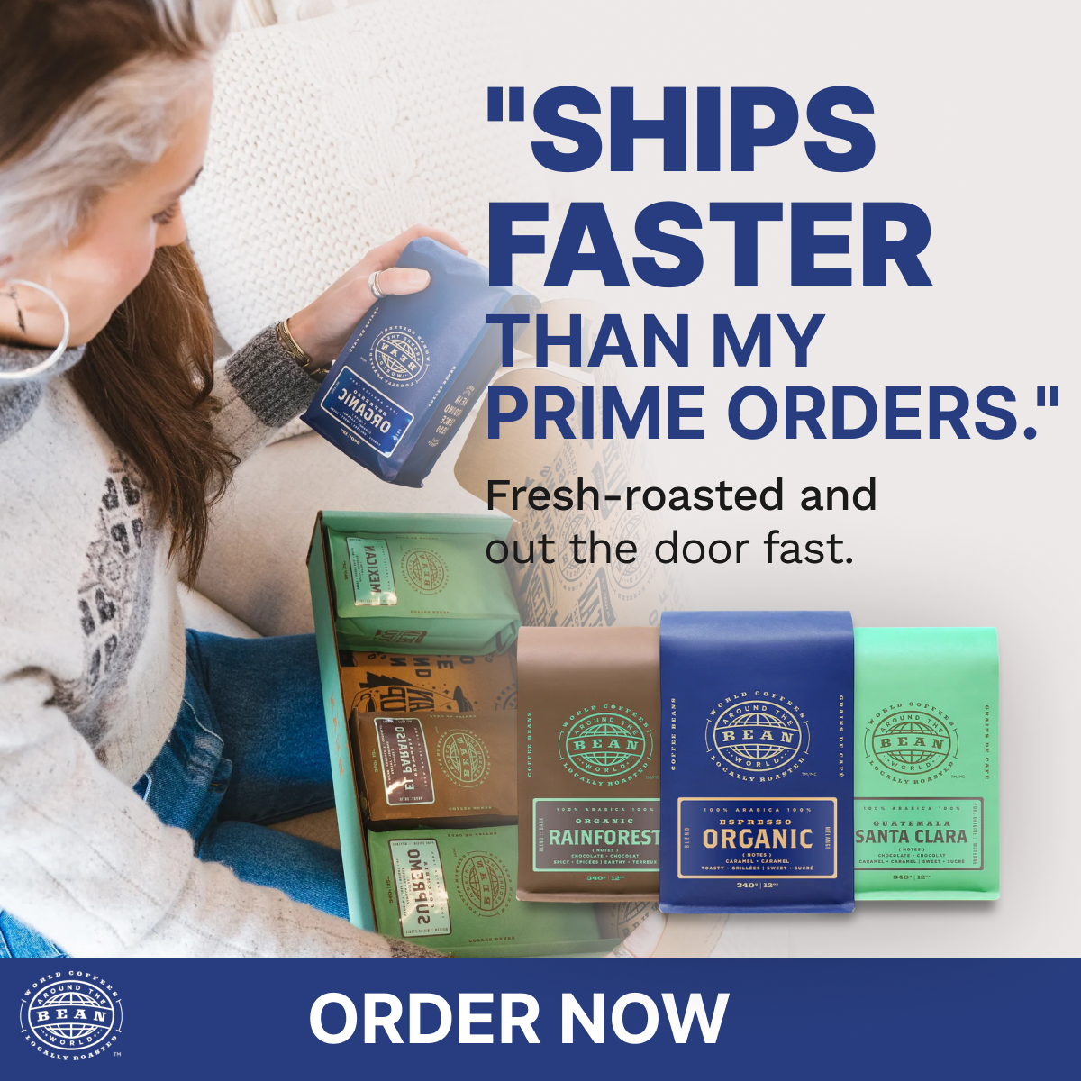 Bean Around the World Coffees Facebook ad