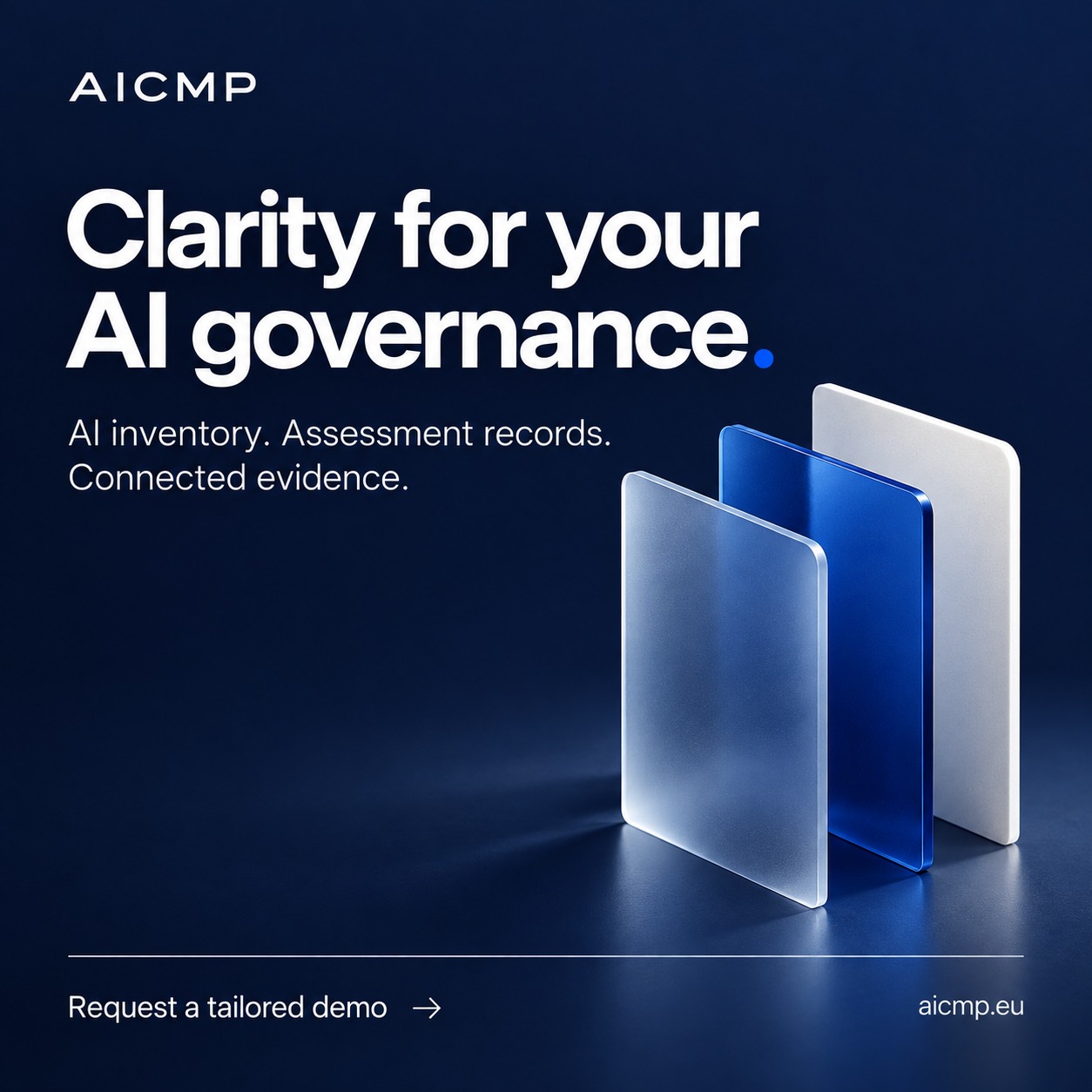 AICMP - EU AI Compliance Manager Facebook ad: Clear AI governance begins with knowing what you…