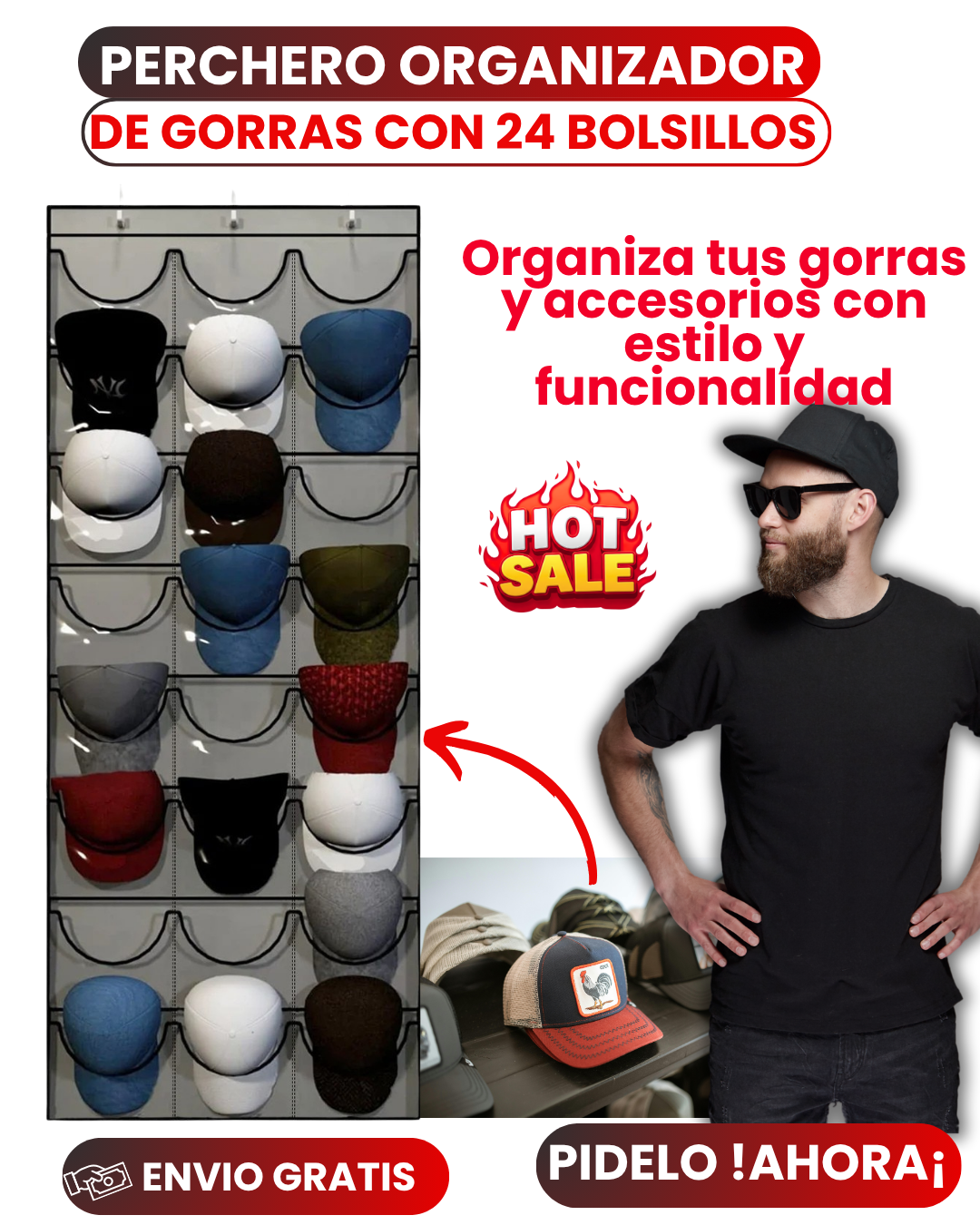 Economixsshop Facebook ad: Tus gorras valen la pena, ¡Haz clic! Ahora