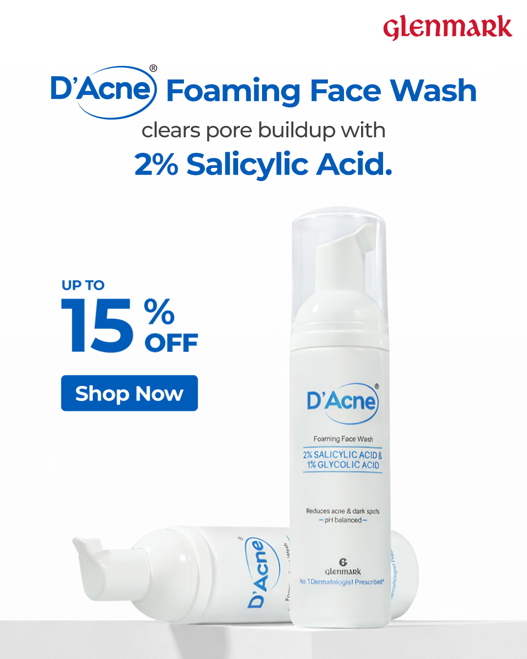 D'Acne by Glenmark Facebook ad: Acne often starts with clogged pores.