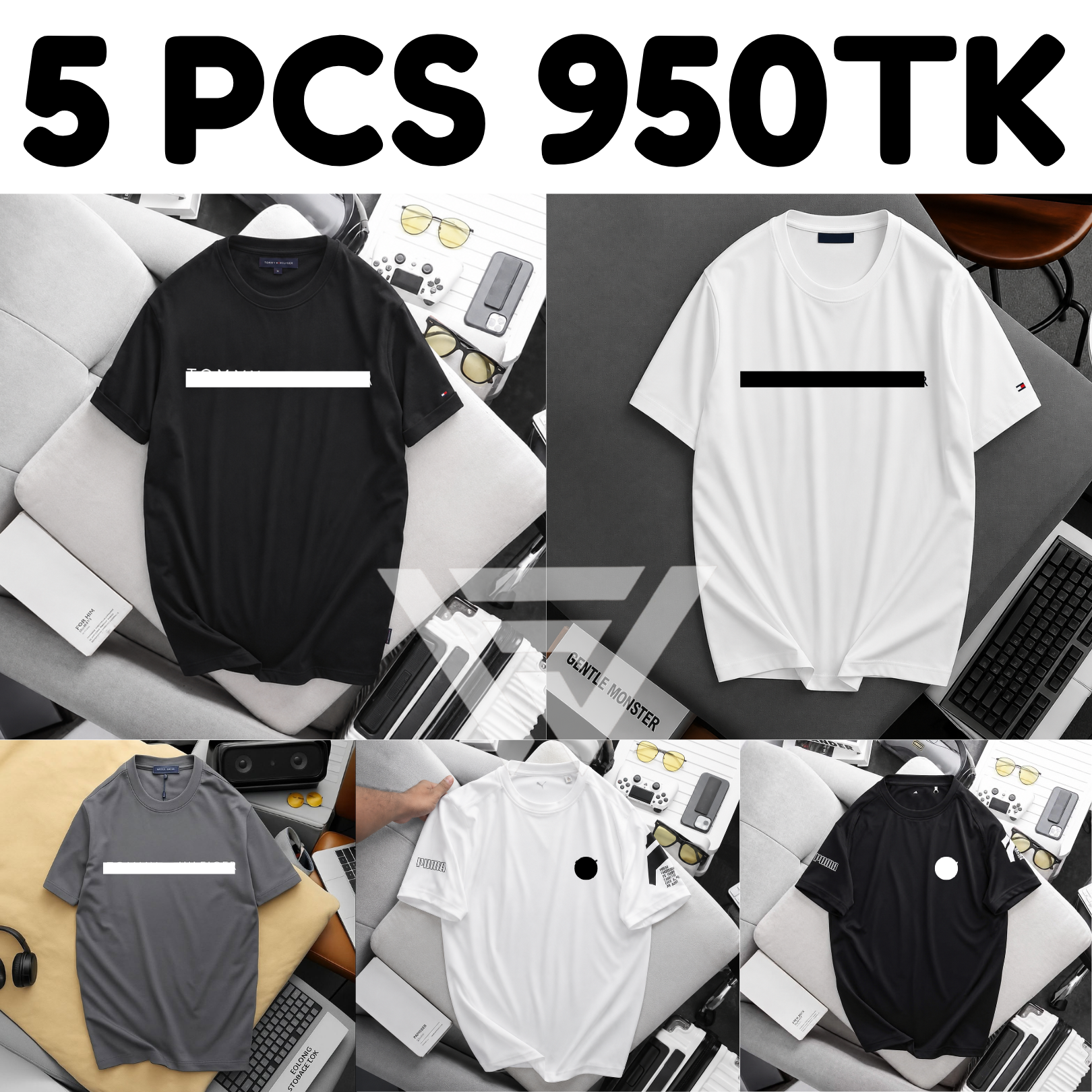 World Fashion BD Facebook ad: 5 PCS Premium T-Shirt Combo মাত্র 950 Tk!