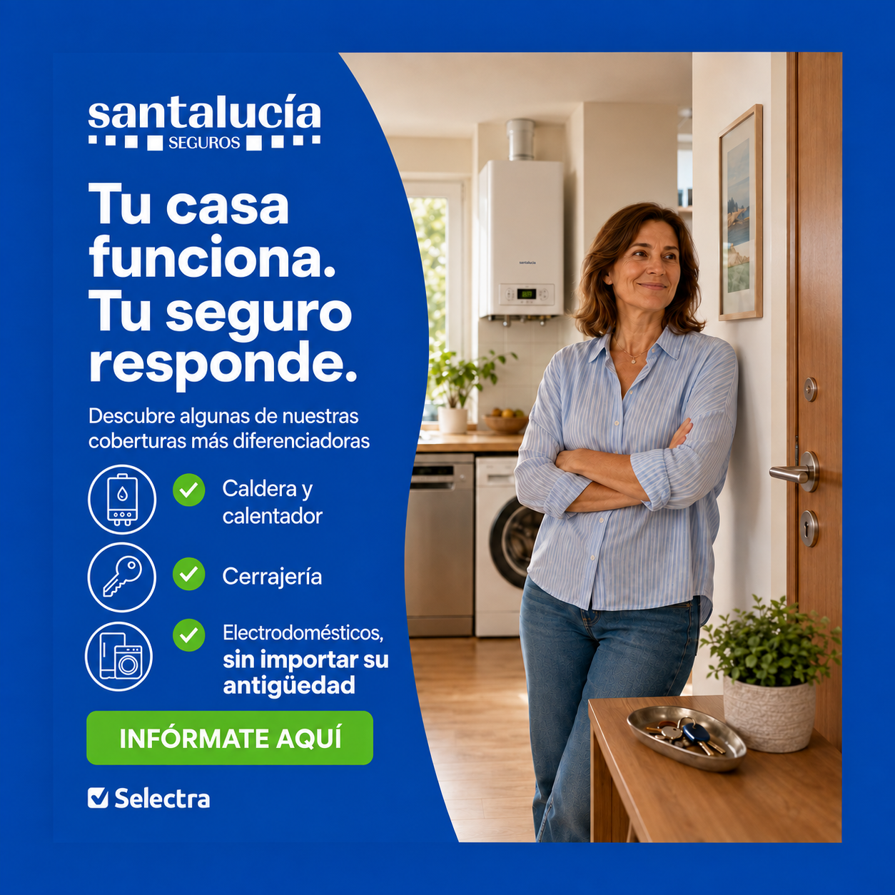 Selectra Facebook ad: Seguro de Hogar Santalucía