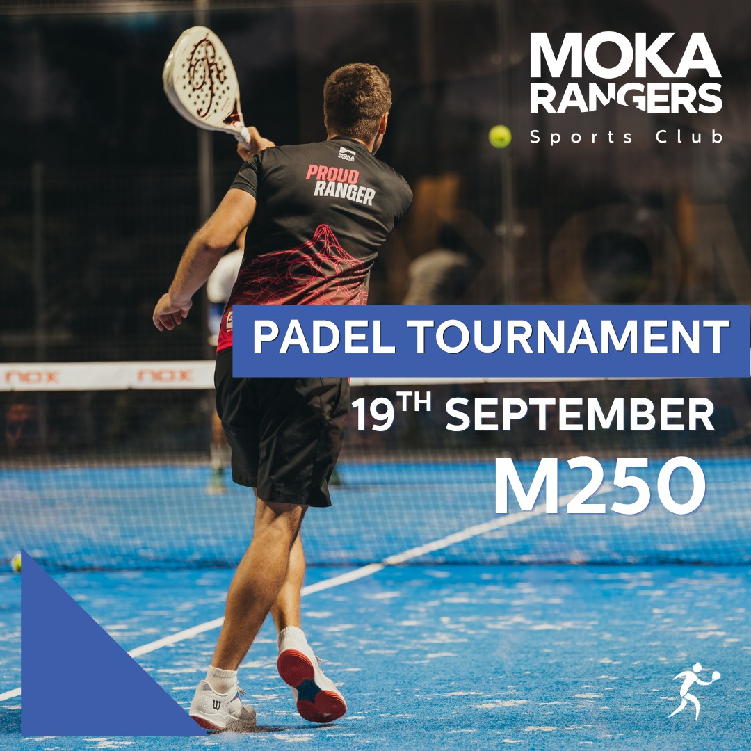 Moka Rangers Sports Club Facebook ad: OUR M250 PADEL TOURNAMENT IS HERE!