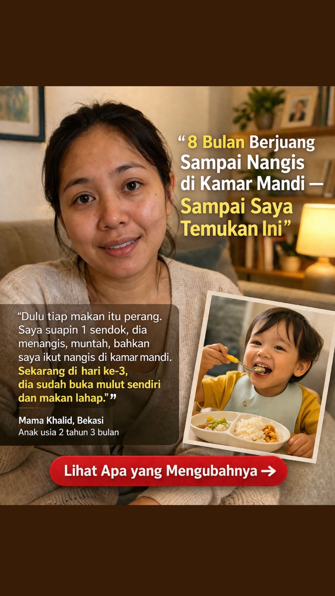 Dailyparentnotes Facebook ad: Setelah 8 Bulan Tanpa Hasil, Hari Ke-3 Anak Saya Buka…