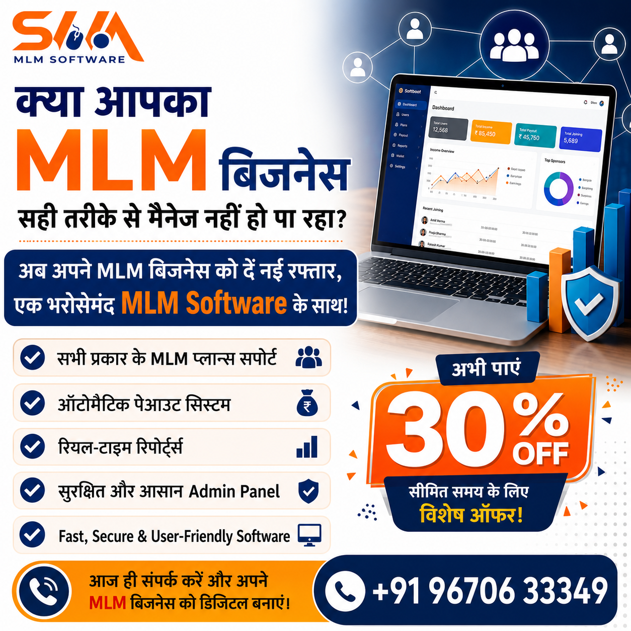 SWA Softech Pvt. Ltd. Facebook ad: MLM Leaders के लिए Best MLM Software