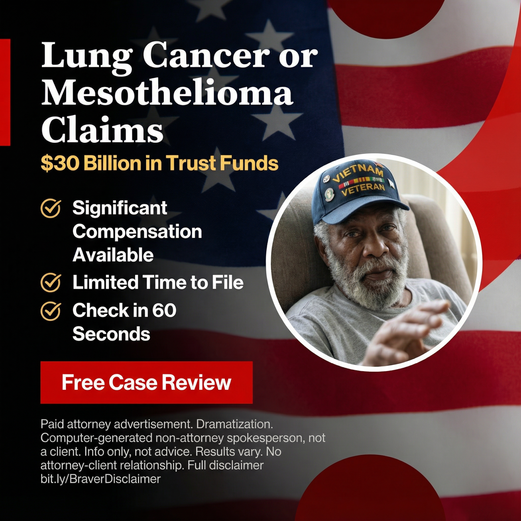 Lung Cancer or Mesothelioma Compensation Facebook ad