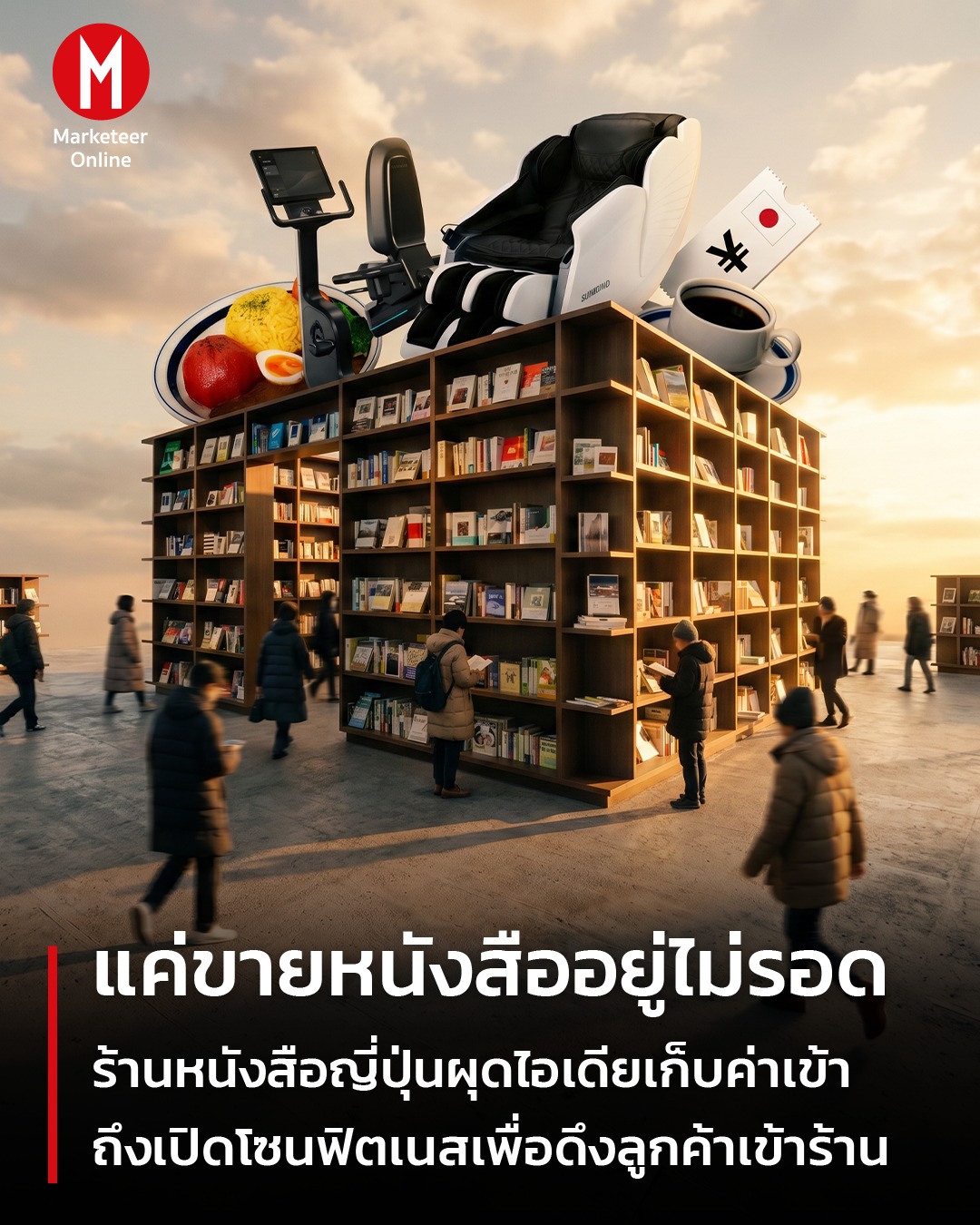 Marketeer Online Facebook ad: แค่ขายหนังสืออยู่ไม่รอด ร้านหนังสือญี่ปุ่นผุดไอเดียเก็บค่าเ…