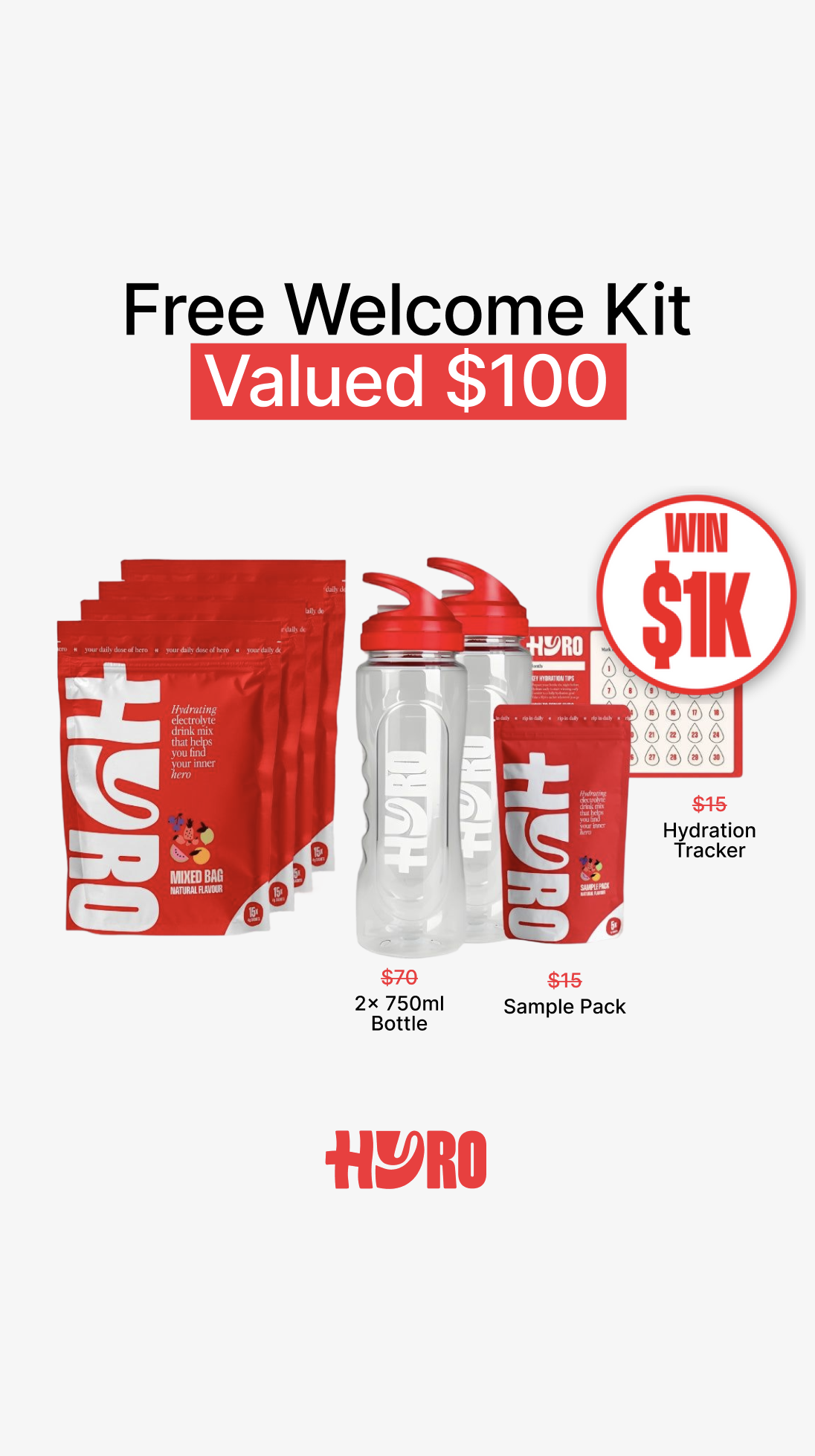 Hyro Facebook ad: 50% Off + Free $100 Welcome Kit