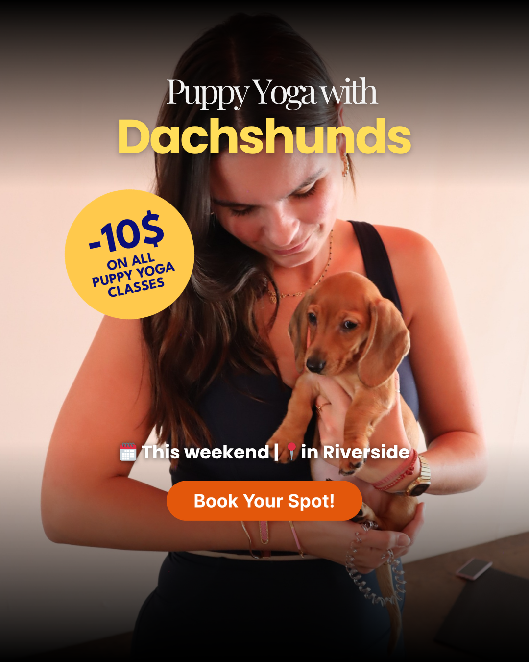 Puppy Yoga Club Facebook ad