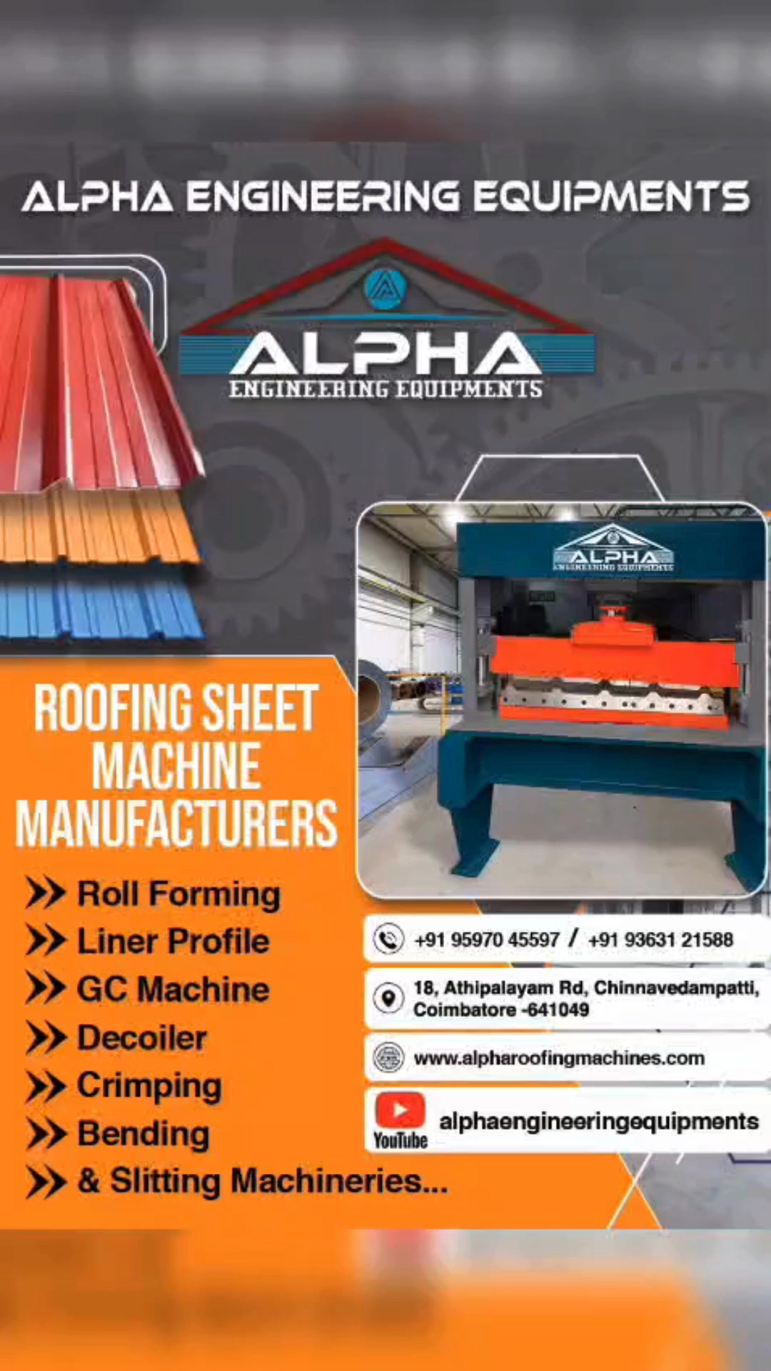 Alpha Roofing Sheet Machines Facebook ad: Start Your Roofing Sheet Manufacturing Business!Chat with…