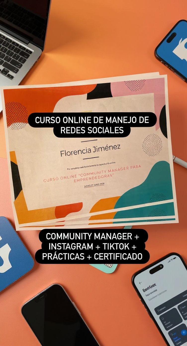 Mujeres que Emprenden Facebook ad: Curso Online Community manager para emprendedoras