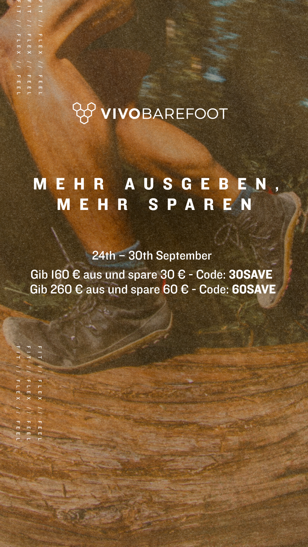 Vivobarefoot Facebook ad: Ausgeben und Sparen