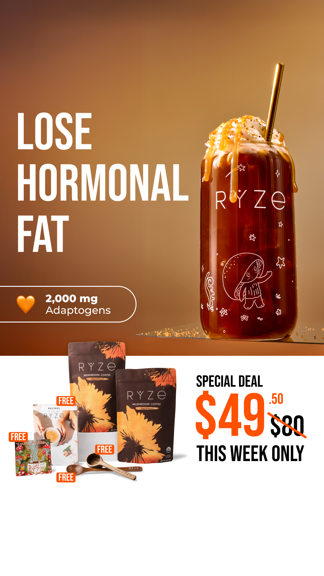 RYZE Superfoods Facebook ad