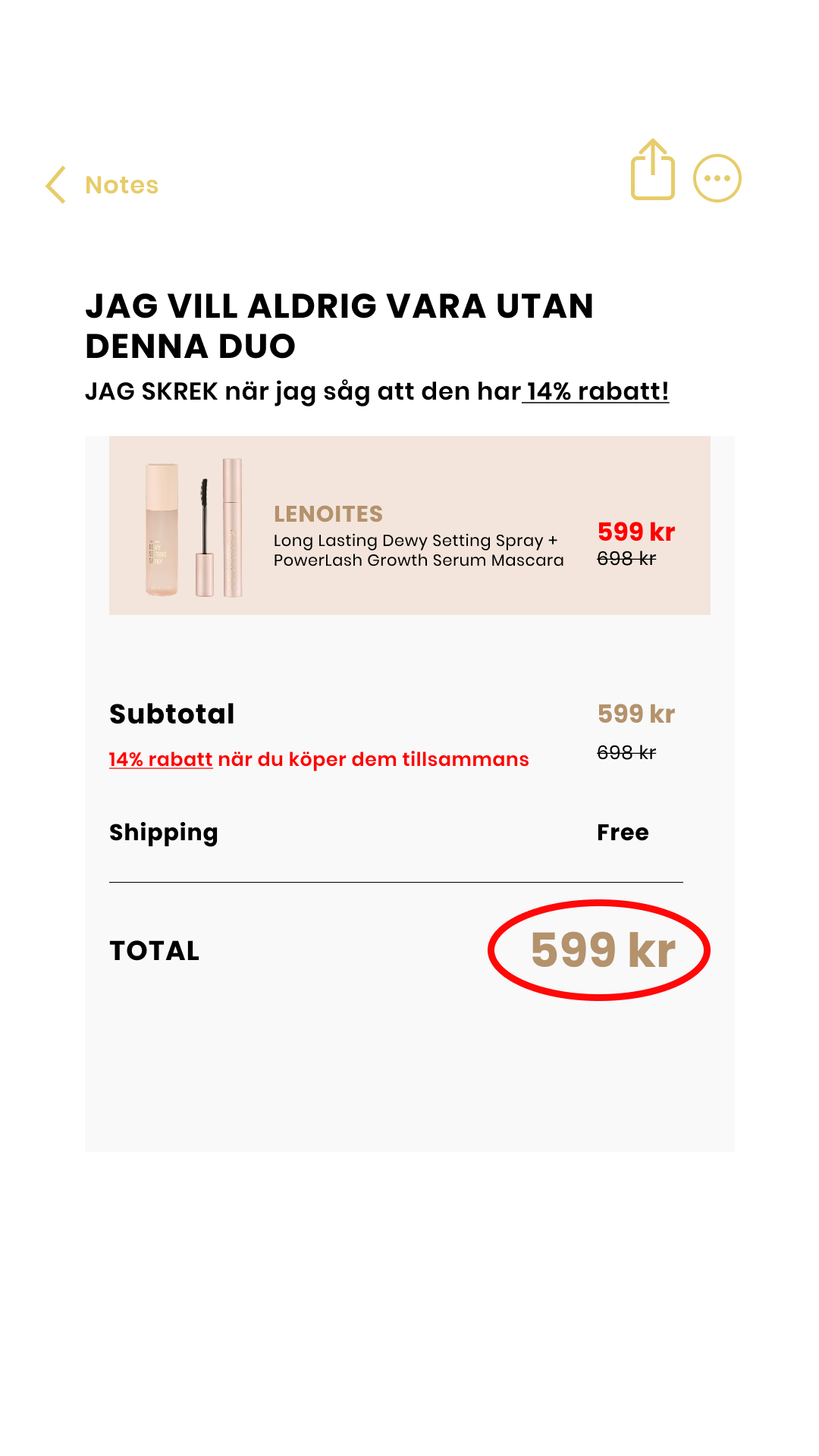 Lenoites Facebook ad