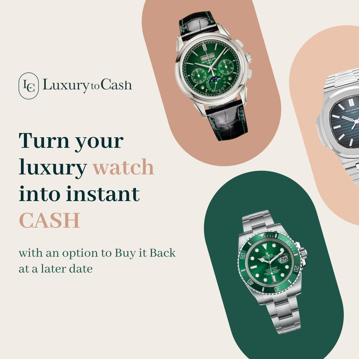 Luxury to Cash Facebook ad: Instant Cash offer