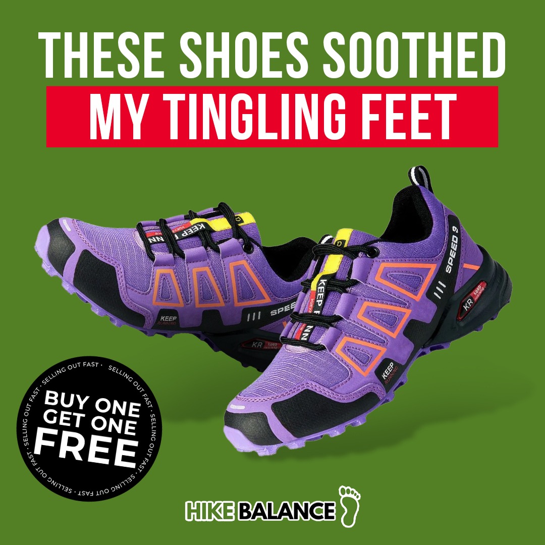 Health Journal Hiking Facebook ad: BUY 1, GET 1 FREE ON OUR ORTHOPEDIC SHOES