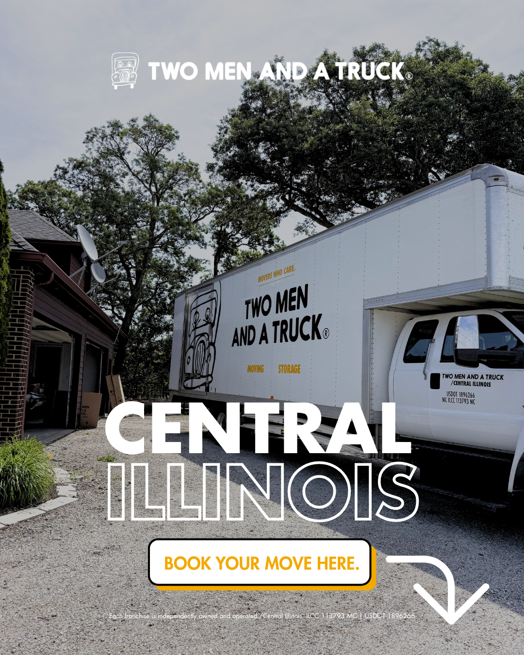 Two Men and a Truck - Bloomington IL Facebook ad: Get Your Free Estimate