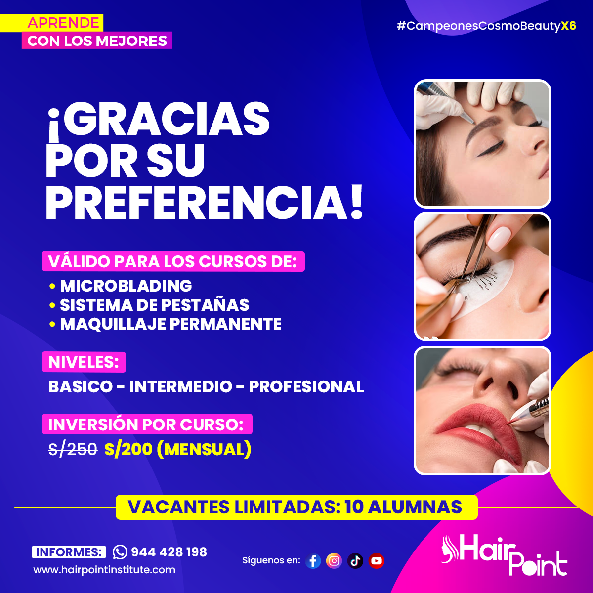 HAIR POINT Instituto De Cosmetología , Estilismo y Estética Integral Facebook ad