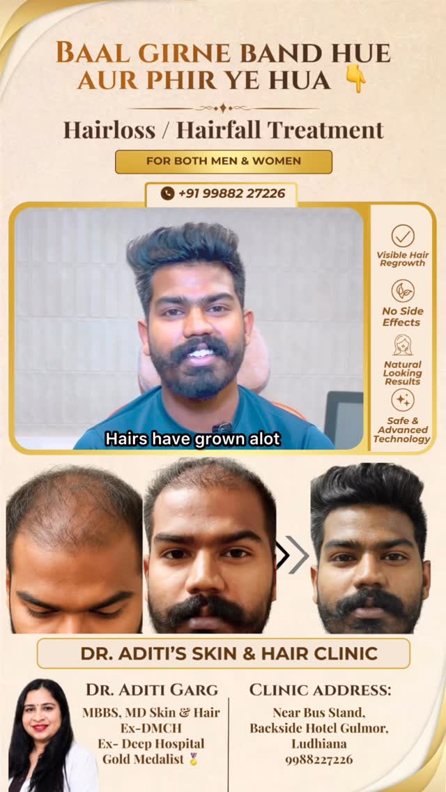 dr.aditiskinhair Facebook ad: From visible scalp to visible results