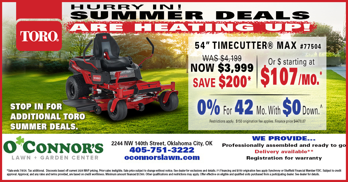 O'Connor's Lawn & Garden Facebook ad from Jun 12, 2026
