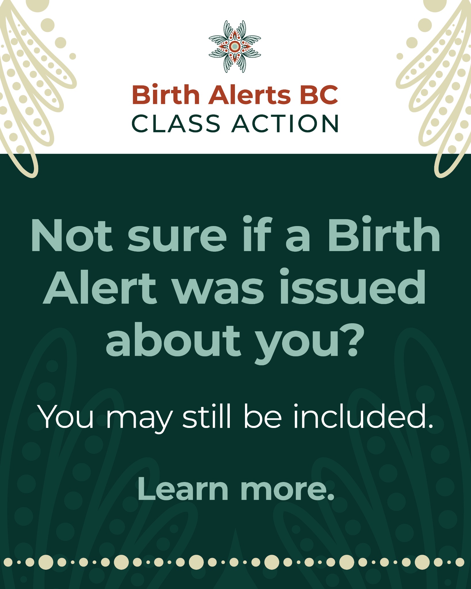 Birth Alerts BC Facebook ad: Many people were not told
