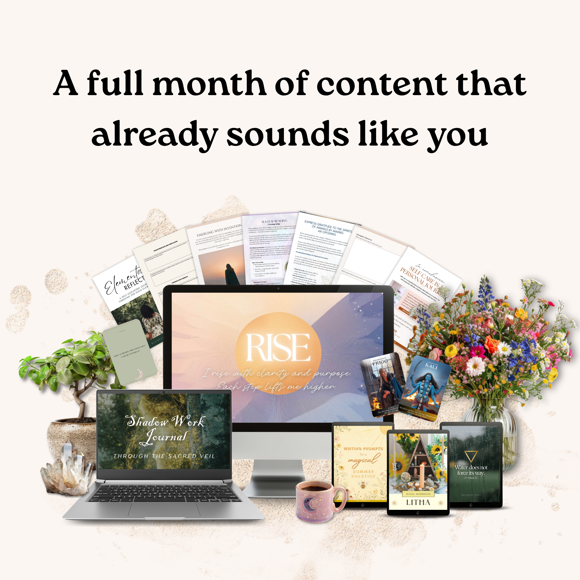 Aligned Content Club Facebook ad: A month of soul-led content